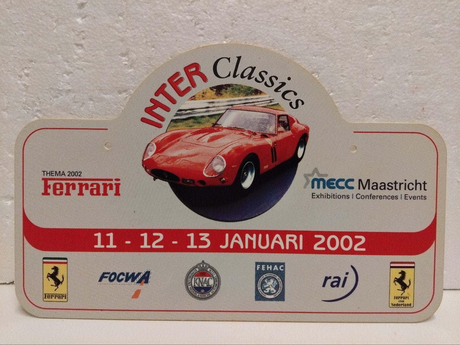 Ferrari thema 2002 Rally bord Inter Classics MECC Maastricht, Ophalen of Verzenden, Zo goed als nieuw, Auto's