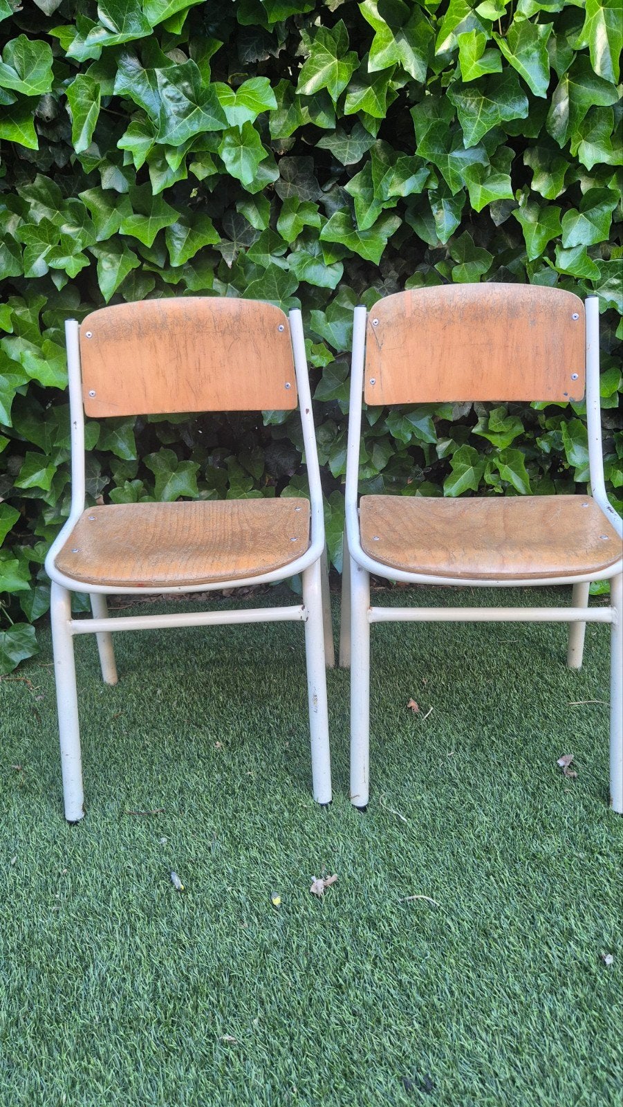 Vintage kinder schoolstoeltjes - set van 2, Ophalen