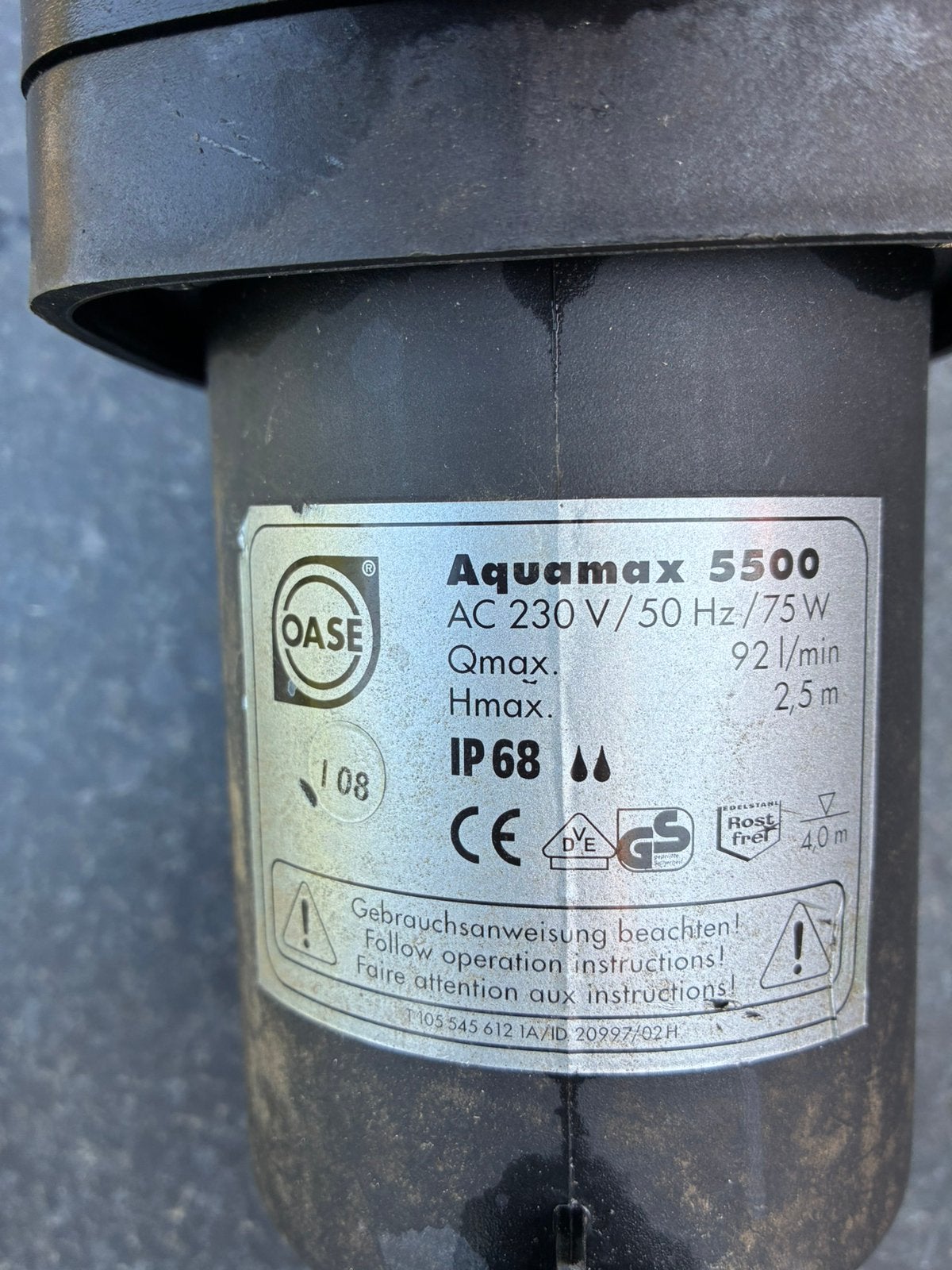 Vijverpomp Aqua Max, Ophalen, Gebruikt