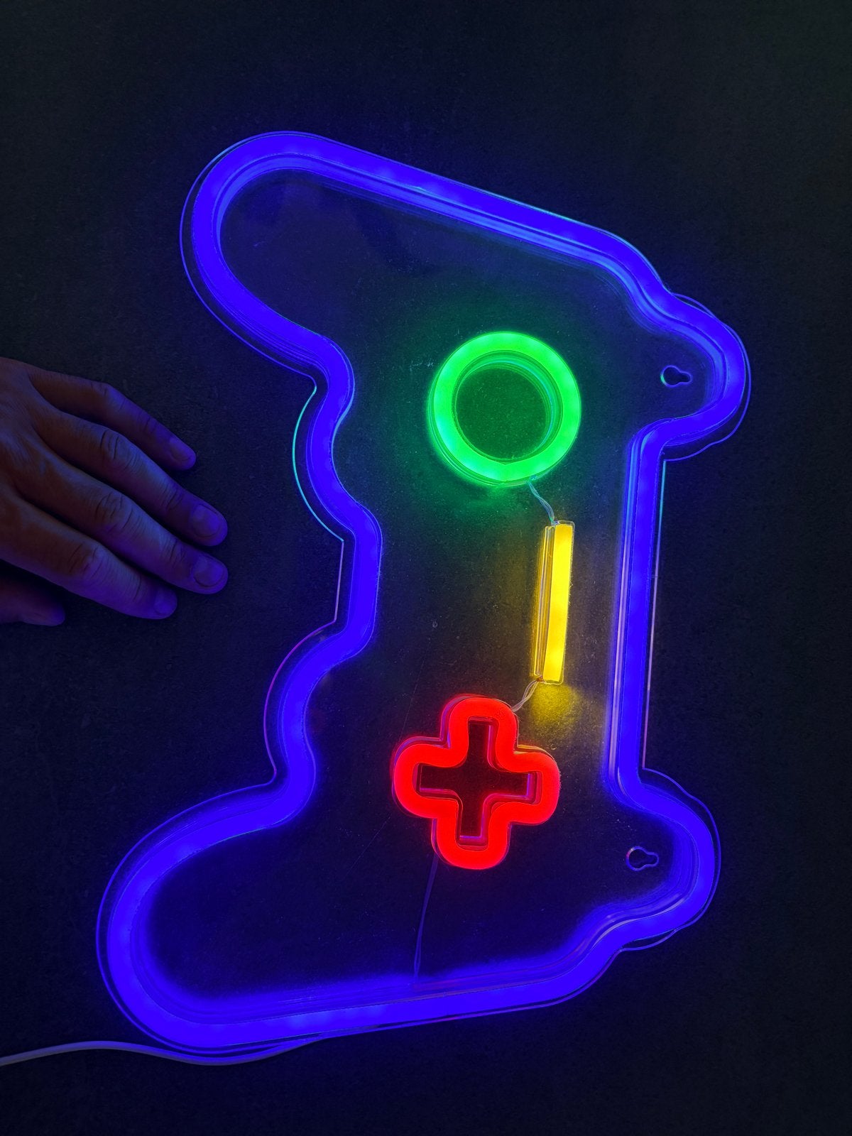 Neon Game Controller Lamp - Gaming Decoratie, Ophalen, Kunststof, Meerkleurig, USB-aansluiting
