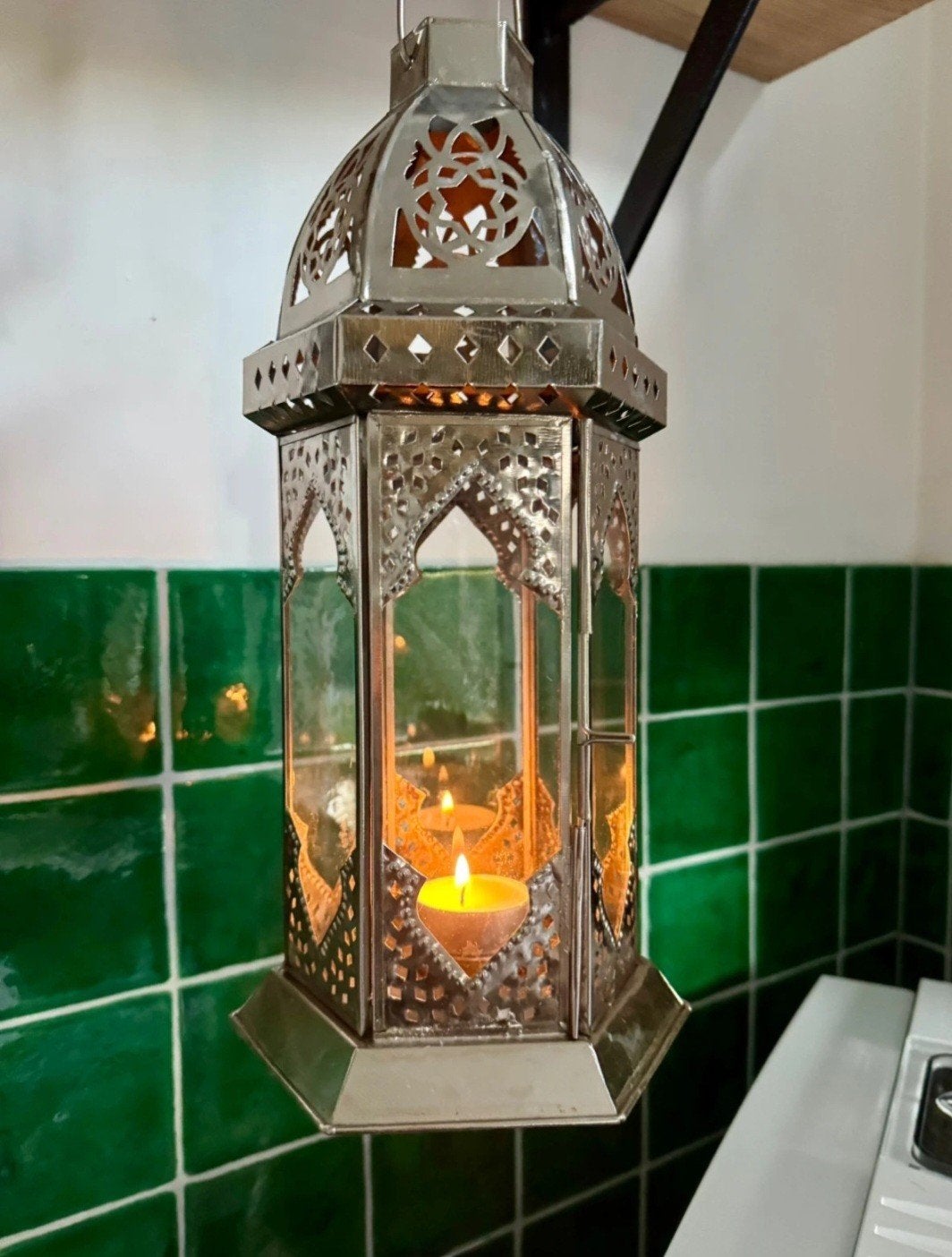 mooie Oosterse lantaarn, Lantaarn, 32 cm, Overige merken, Ophalen of Verzenden