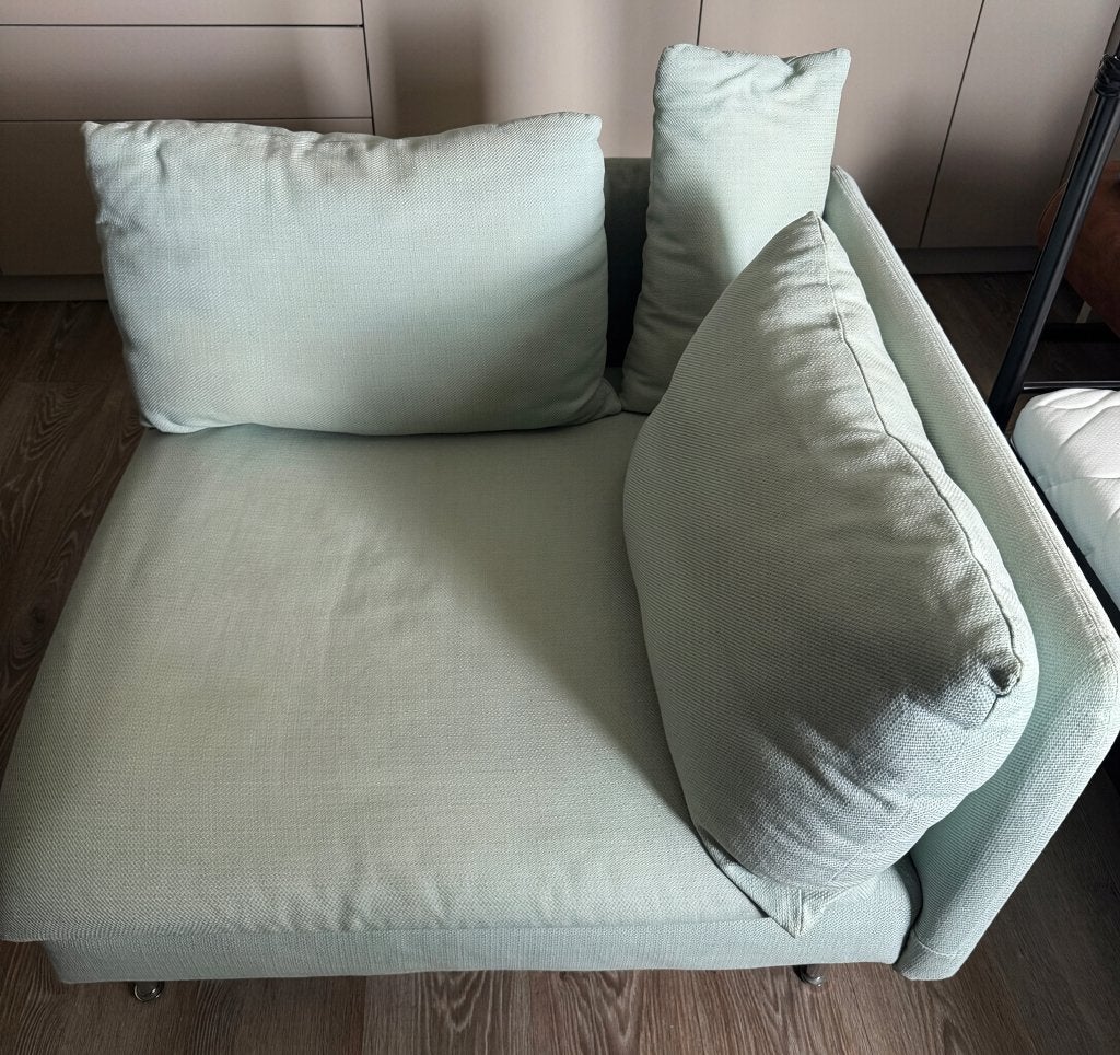 IKEA SÖDERHAMN 1-zits element / fauteuil – Lichtgroen / Mint, Ophalen, Gebruikt, Eenpersoons, 75 tot 100 cm