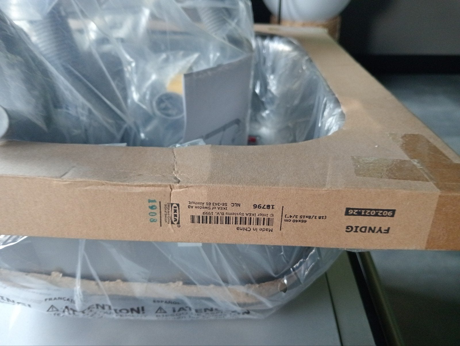 IKEA FYNDIG Wasbak met toebehoren, Ophalen, Nieuw, Rvs, Wastafel