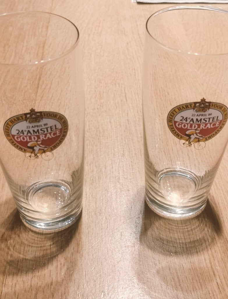 Bierglazen Amstel Gold Race, Verzamelen, Ophalen of Verzenden, Zo goed als nieuw, Glas of Glazen, Amstel