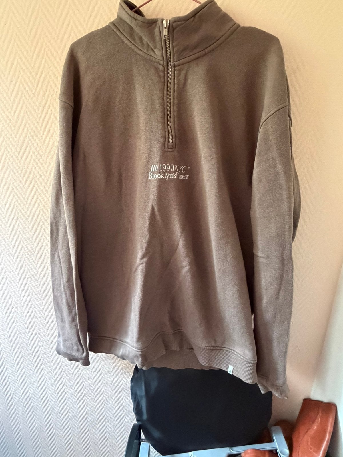 Bruine Lost Minds zip-up trui - XL, Ophalen of Verzenden, Gedragen, Maat 56/58 (XL), Bruin