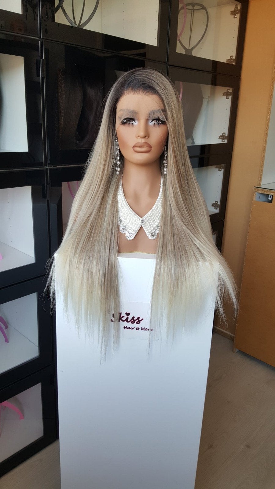 Luxe Lace Pruik: Uitgroei - Gemêleerd blond - Lichte punten, Ophalen of Verzenden, Nieuw, Pruik of Haarverlenging