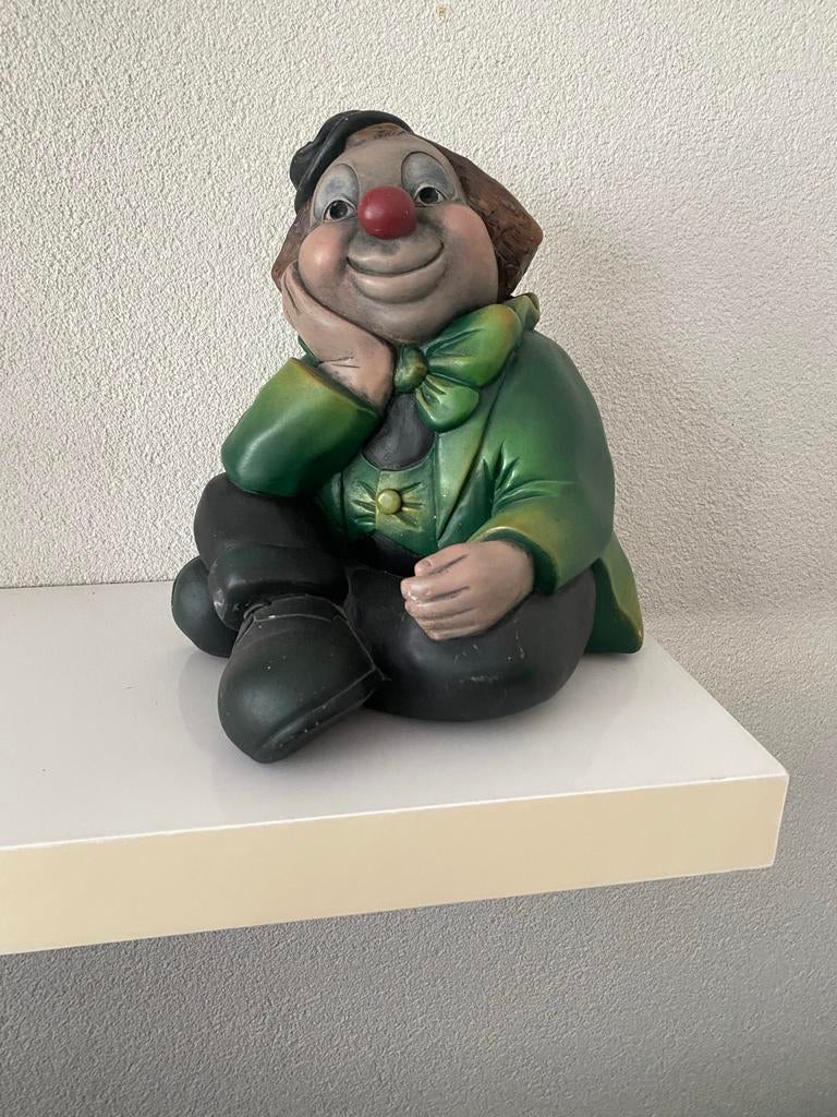Vrolijke clown beeldje - Groen pak, Ophalen of Verzenden, Zo goed als nieuw