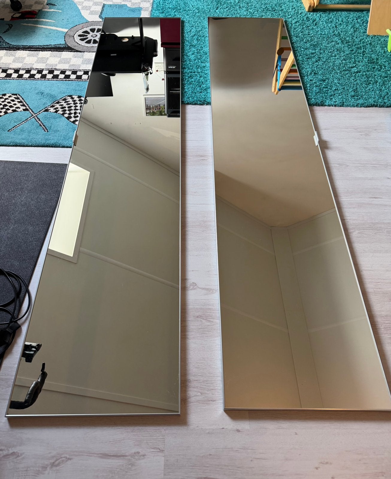 Ikea AHEIM deur, spiegelglas, 50x229 cm, Ophalen, 200 cm of meer, Zo goed als nieuw, Rechthoekig