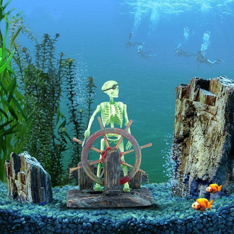 Piraat Kapitein Aquarium Luchtpomp Ornament / Decoratie, Dieren en Toebehoren, Verzenden, Nieuw