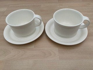 Tupperware Kop en Schotel - Wit (2 stuks), Stapelbaar, Wit, Overige typen, Nieuw