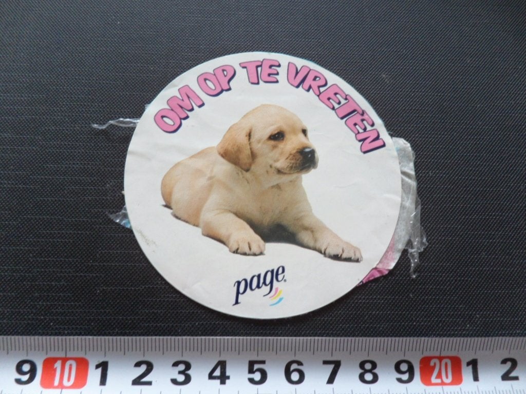 sticker gennep page pup om op te vreten, Ophalen, Zo goed als nieuw