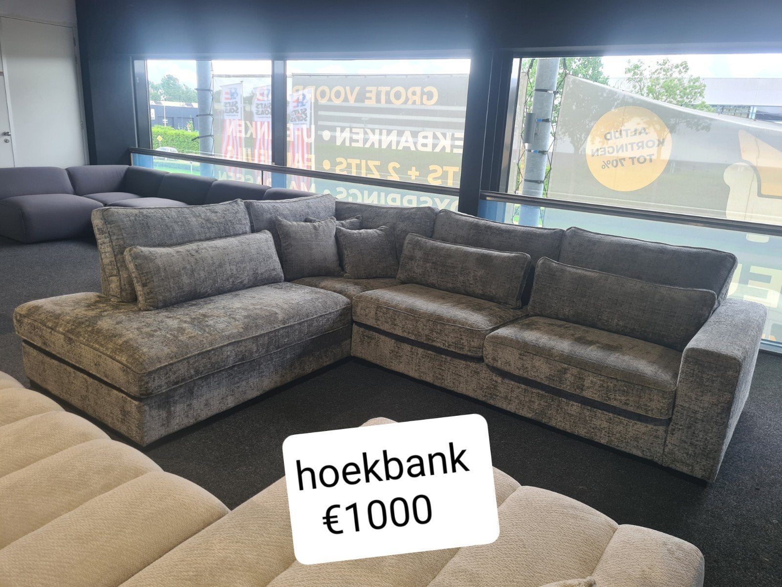 LEEGVERKOOP!OP=OP!NIEUWE HOEKBANK- UBANK- SLAAPBANK- 3+2ZITS, Ophalen of Verzenden, Nieuw, 150 cm of meer, Vierpersoons of meer