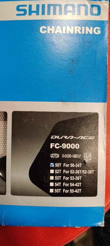 Shimano Dura Ace FC-9000 50T kettingblad, Crankstel of Pedalen, Nieuw, Ophalen of Verzenden, Aluminium