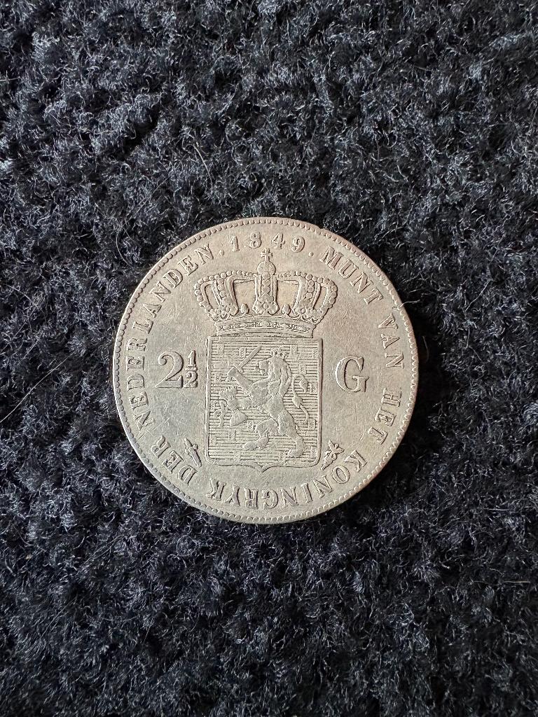 2,5 gulden 1849, Zilver, Ophalen of Verzenden, Losse munt, 2½ gulden
