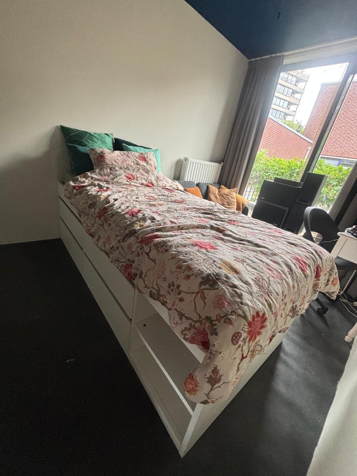 Bed met opberglades Ikea 90x200, Huis en Inrichting, Slaapkamer | Complete slaapkamers, Ophalen, Gebruikt, Eenpersoons
