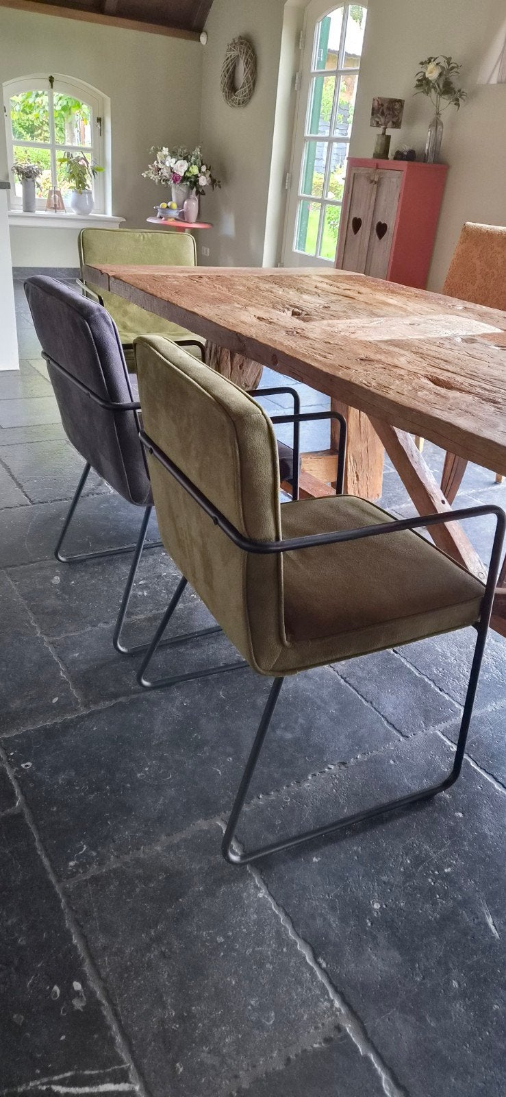 leuke stoelen, Huis en Inrichting, Ophalen, Gebruikt, Grijs, Twee