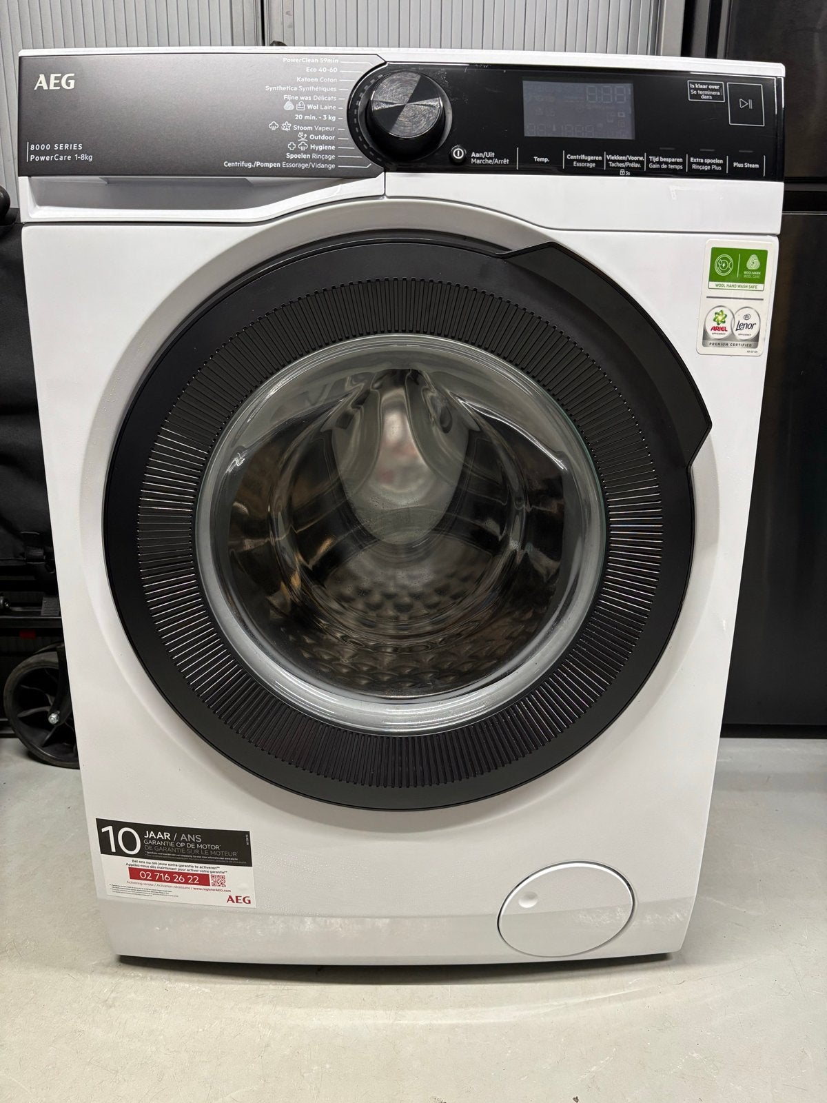 AEG 8000 Series PowerCare 1-8kg Wasmachine, Witgoed en Apparatuur, Ophalen, Zo goed als nieuw, Voorlader, Wolwasprogramma