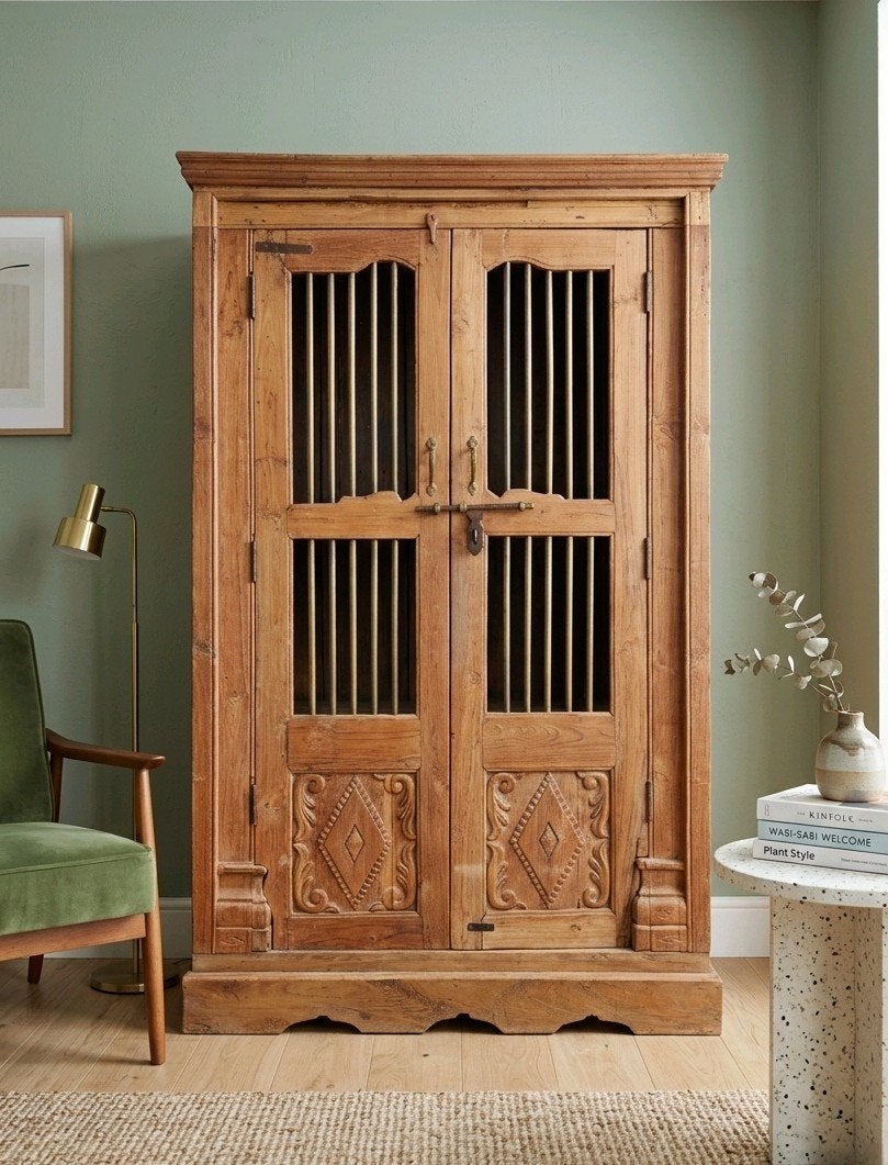 OPRUIMING Antieke XL authentieke spijlenkast vintage kast, Verzenden