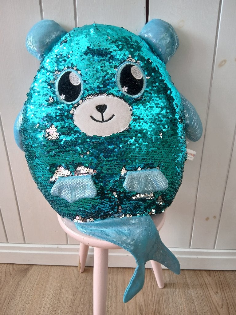 Sambro Glitter Palz knuffel beer 35cm, Gebruikt, Overige merken, Overige karakters, Beer