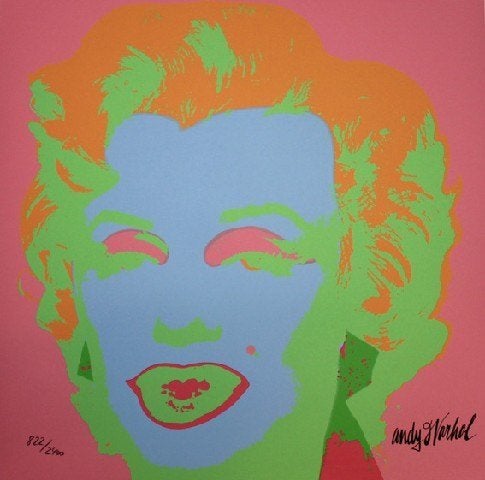 Andy Warhol Lithografie "Marilyn Monroe Hell Blue F" Gen Ges, Antiek en Kunst, Kunst | Litho's en Zeefdrukken, Gesigneerd in de plaat