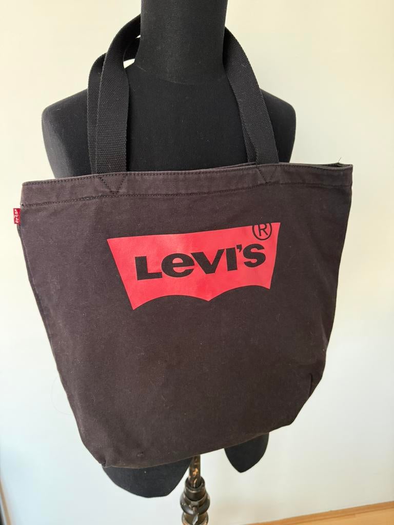 LEVI’S TAS SHOPPER LEVI’S canvas, Ophalen of Verzenden, Zo goed als nieuw, Zwart, Shopper