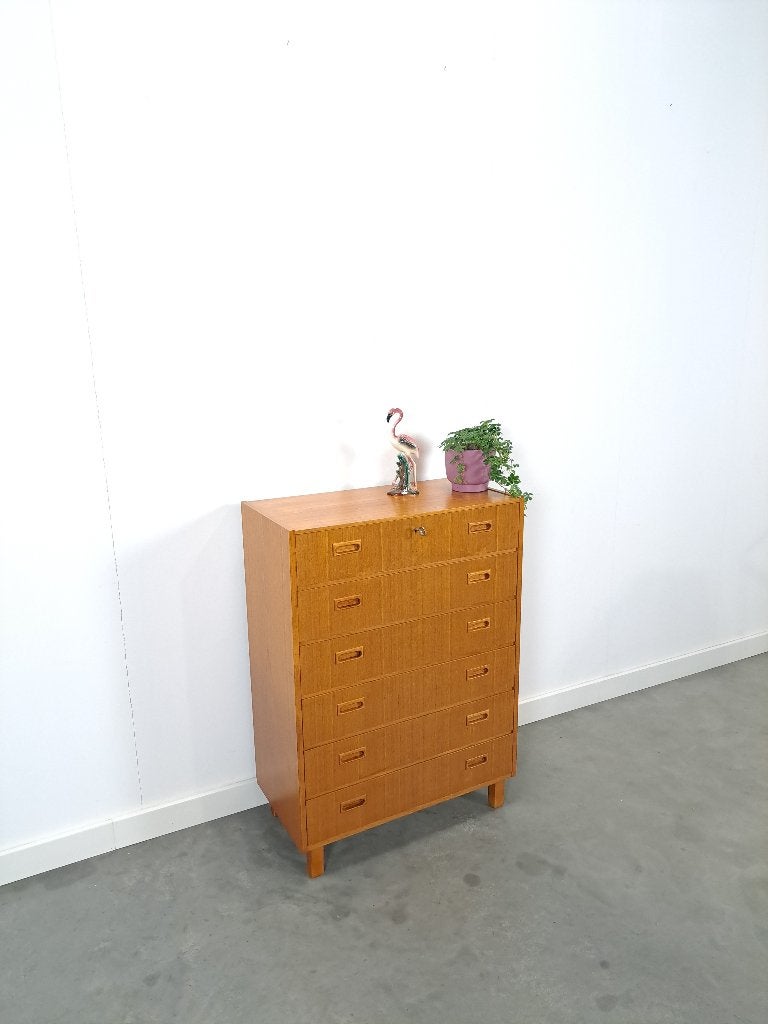 Ladekast met 6 diepe lades uit Zweden vintage, Gebruikt, 5 laden of meer, Minder dan 100 cm, 25 tot 50 cm