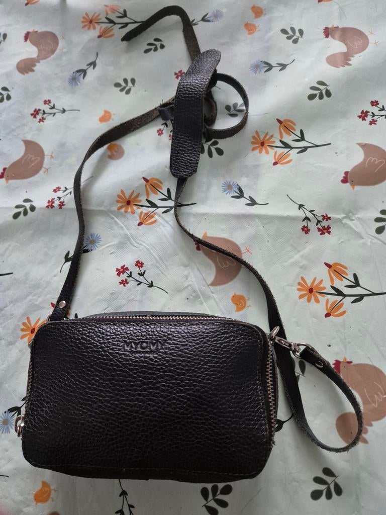 MYOMY Do Goods Duurzame Leren Tas - Ecologisch Gelooide, Ophalen of Verzenden, Gebruikt, Zwart, Schoudertasje