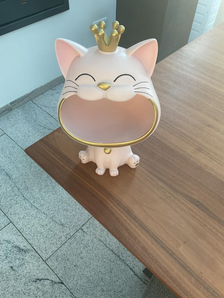 Lachende kat design beeld zeer mooi kleur rosé, Verzamelen, Beelden en Beeldjes, Ophalen