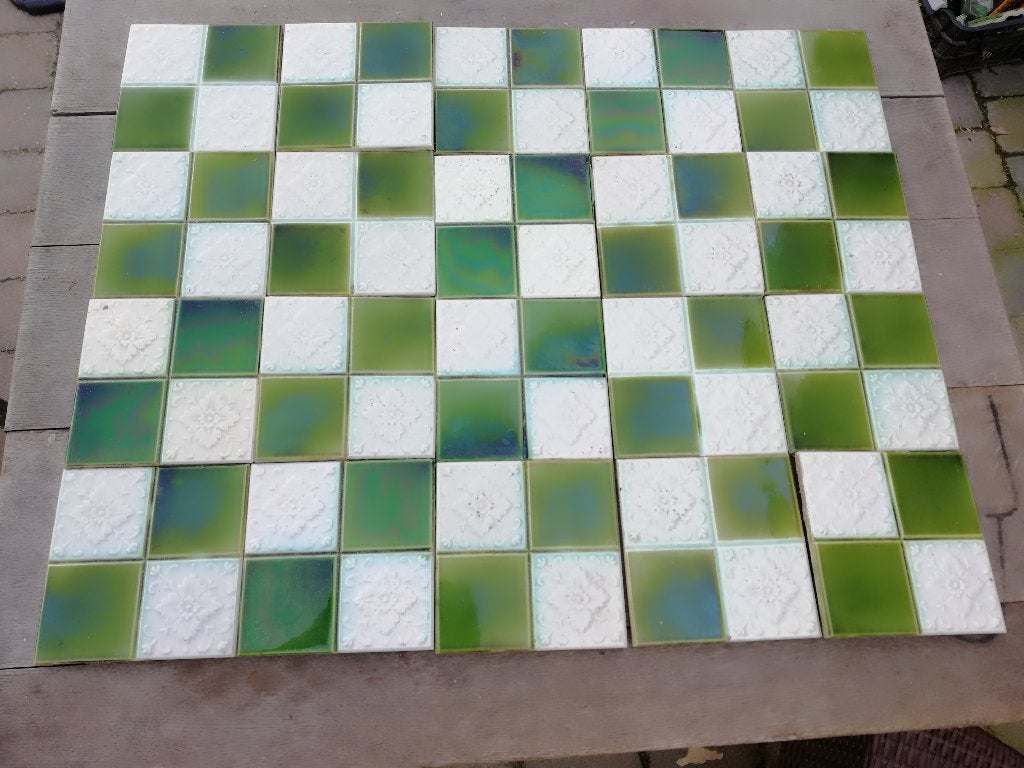 75x60cm Mooi achter kachel, antieke wandtegels, Ophalen of Verzenden
