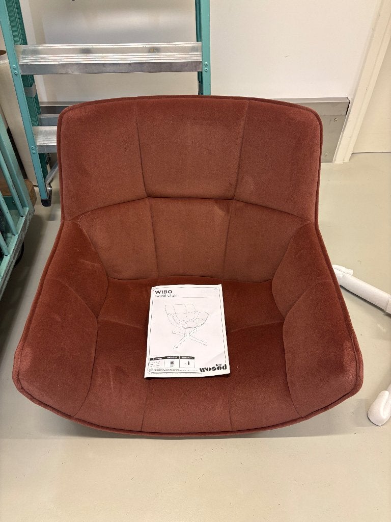 Moet nu weg!! WOOOD Wibo Draaifauteuil Velvet Mat Bruinrood, Overige kleuren, Verzenden, Nieuw, Stof