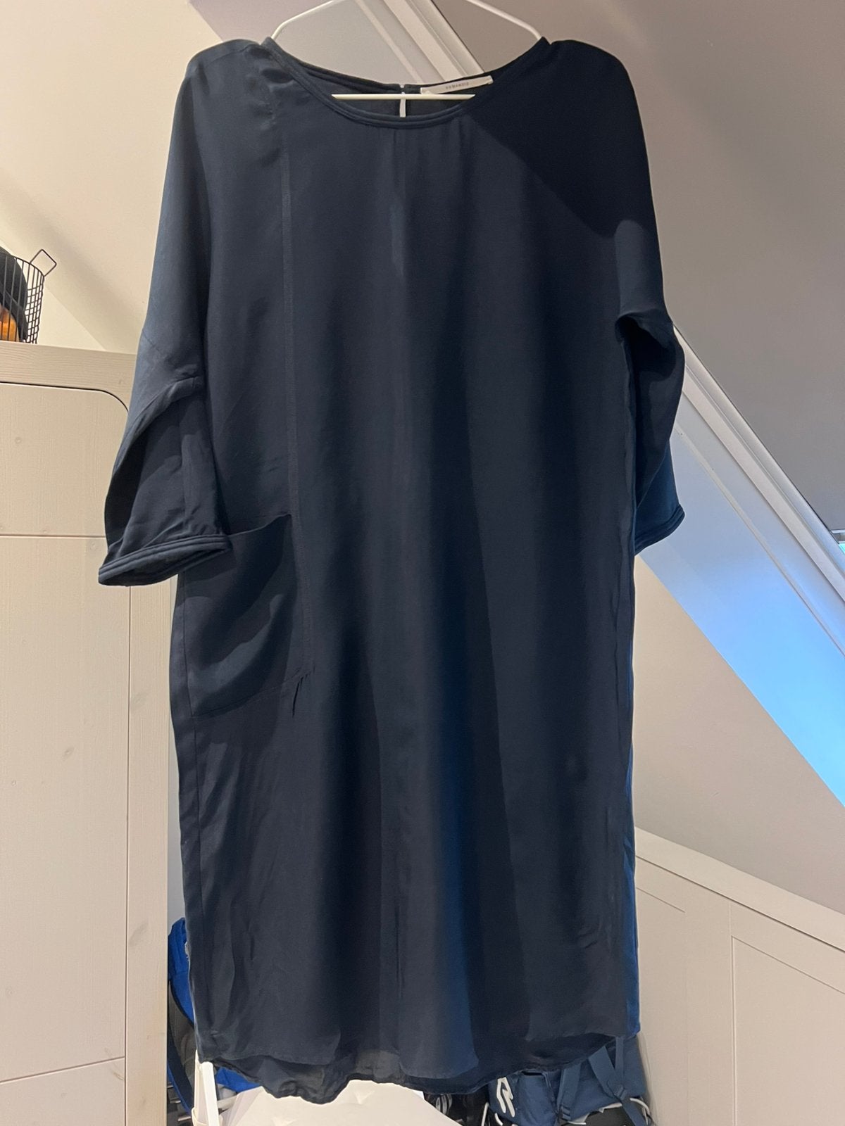 Humanoid blouse met zak aan de zijkant  dobkerblauw, Ophalen of Verzenden, Zo goed als nieuw, Maat 38/40 (M)
