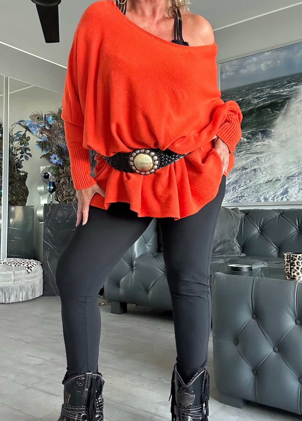 Off shoulder trui, strakke mouwtjes , zeer ruimvallend, Kleding | Dames, Truien en Vesten, Ophalen of Verzenden, Nieuw, Maat 46/48 (XL) of groter
