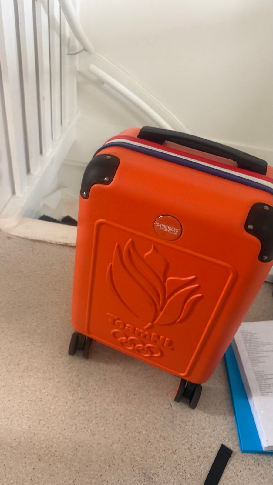 Oranje Princess Traveller koffer met Olympische logo's, Minder dan 40 cm, Oranje, Uitschuifbare handgreep, Nieuw