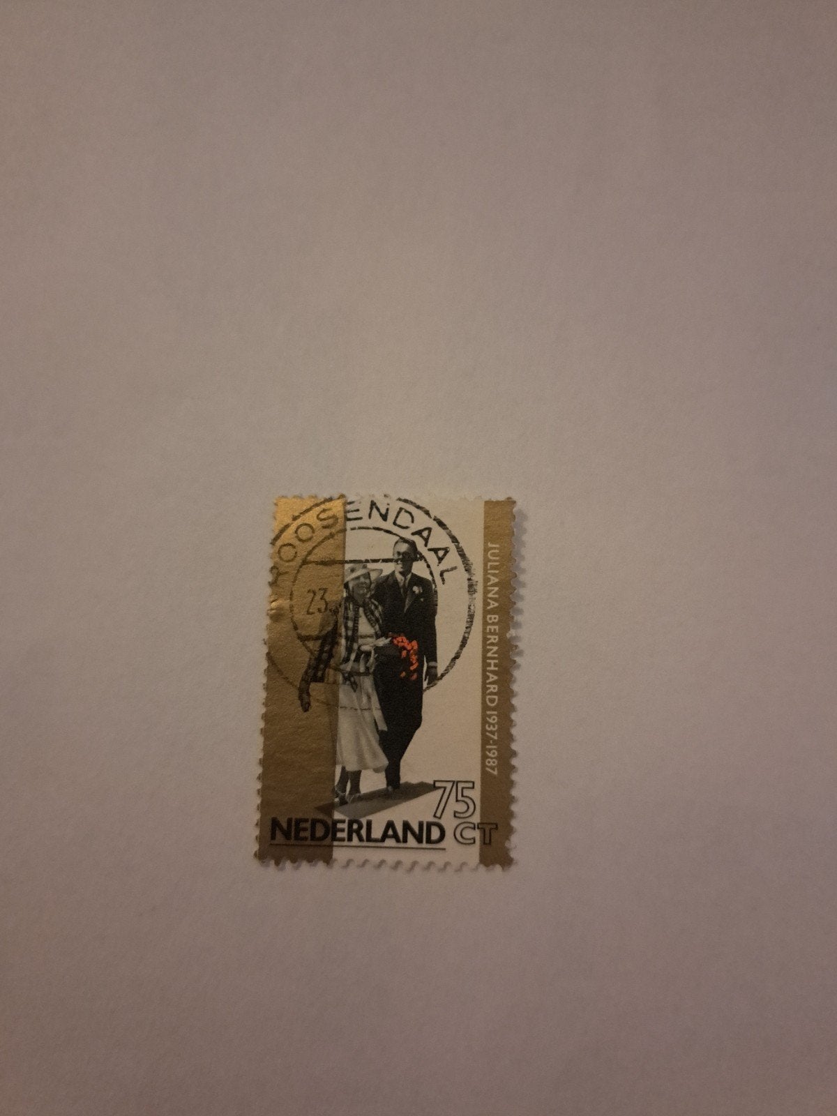 Postzegel Juliana Bernhard 1927-1987 Roosendaal, Ophalen of Verzenden, Na 1940, Gestempeld