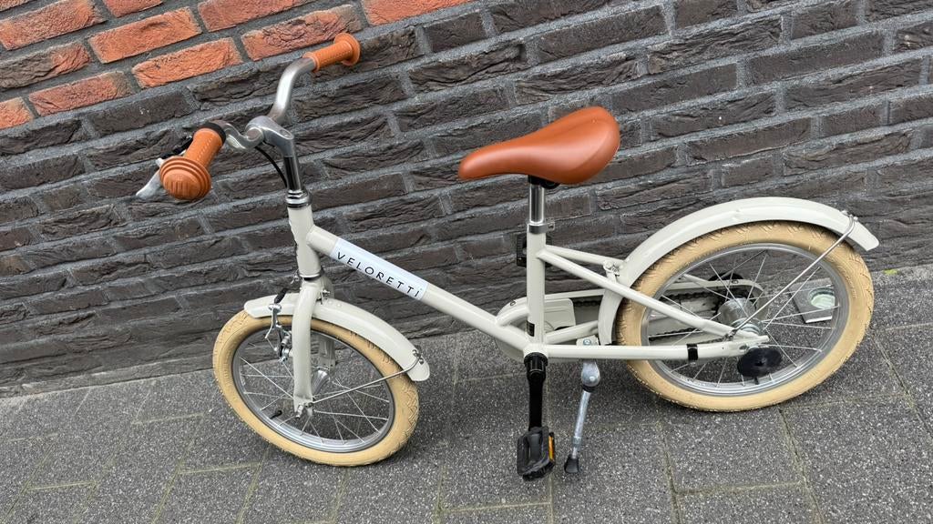 Veloretti maxi pebble grey 16 inch, Ophalen, Terugtraprem, Zijwieltjes, 16 tot 20 inch