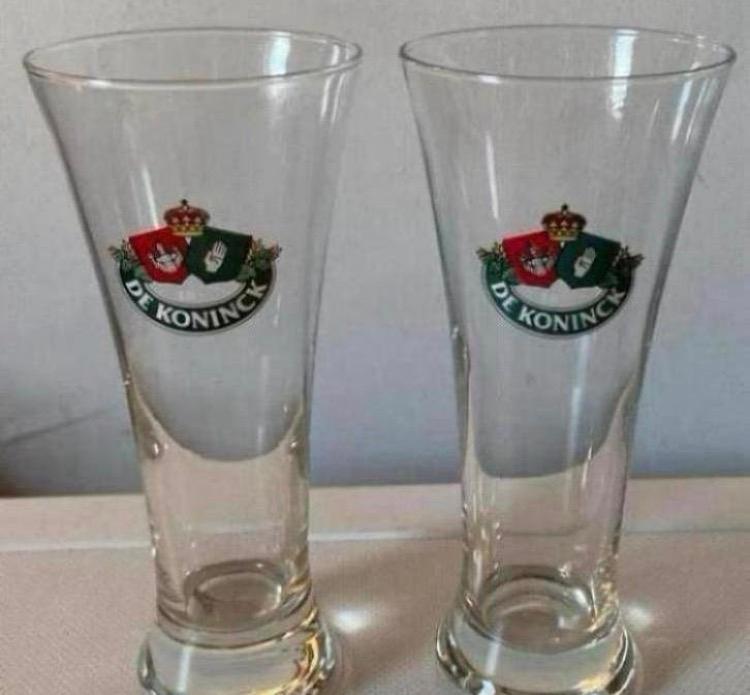 2 De Koninck 1833 bierglazen met verzwaarde bodem. H.18 cm., Ophalen of Verzenden, Zo goed als nieuw, Glas of Glazen, De Koninck