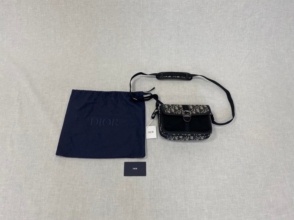 Dior 8 Mini Bag Oblique Jacquard Black Beige, Overige merken, Verzenden, ., Beige