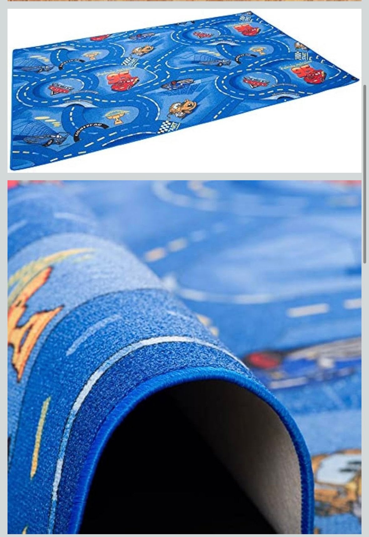 Blauwe Cars loper 90x300 cm, Ophalen, Zo goed als nieuw, Kleed of Kussen