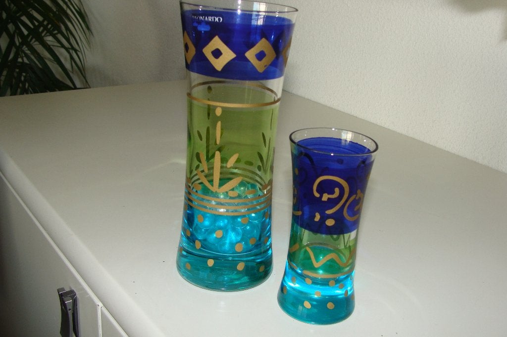 TWEE LEONARDO VAASJES, Antiek en Kunst, Antiek | Glas en Kristal, Ophalen of Verzenden
