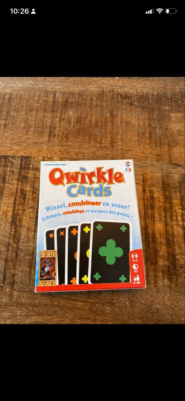 Qwirkle Cards - Wissel, combineer en scoor!, Drie of vier spelers, Ophalen of Verzenden, Zo goed als nieuw