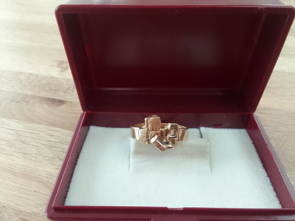 14 karaat gouden ring, Verzenden, Zo goed als nieuw, Dame of Heer, Goud