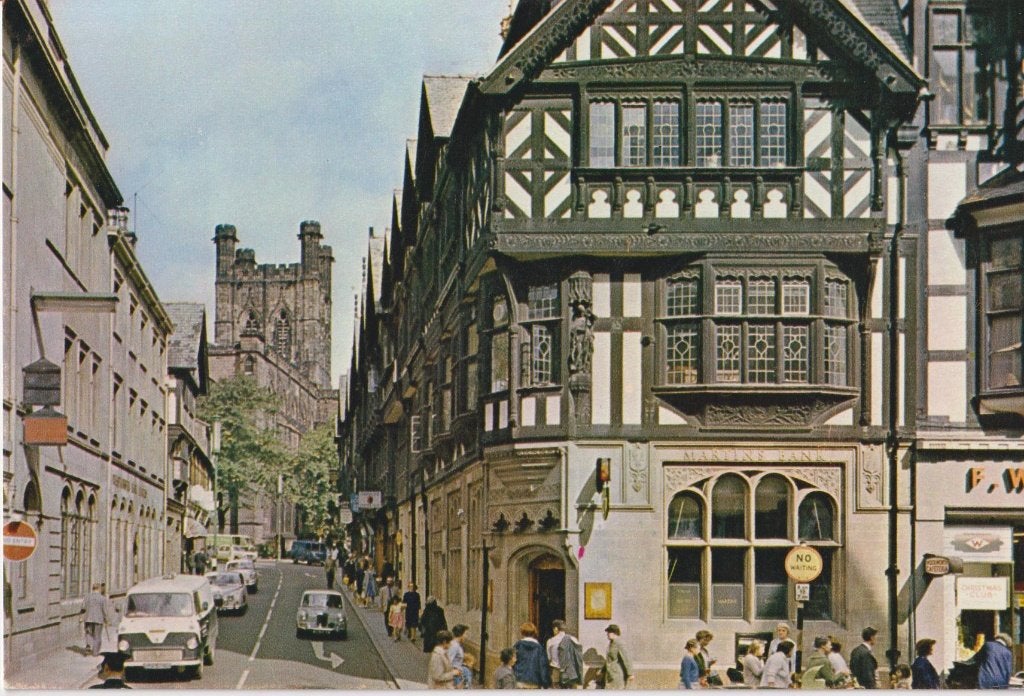 Engeland, Chester met auto's oa Jaguar MK2, Ford Thames, Ophalen of Verzenden, 1960 tot 1980, Ongelopen, Engeland