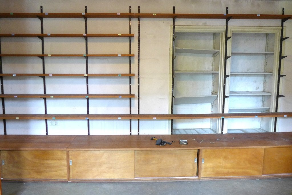 groot modulair mid century boekenkast wandmeubel 545 cm, 200 cm of meer, Onbekend, 300 cm of meer, Onbekend