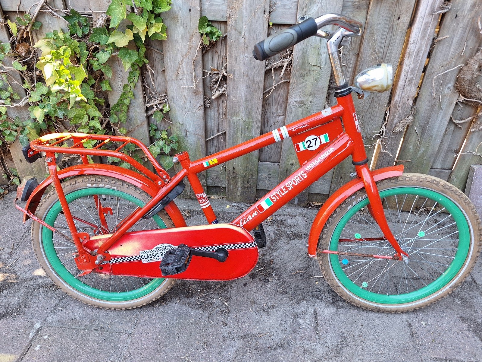 Stoere retro kinderfiets Hollandia Classic Rally Sports rood, Ophalen, Terugtraprem, Hollandia, 16 tot 20 inch