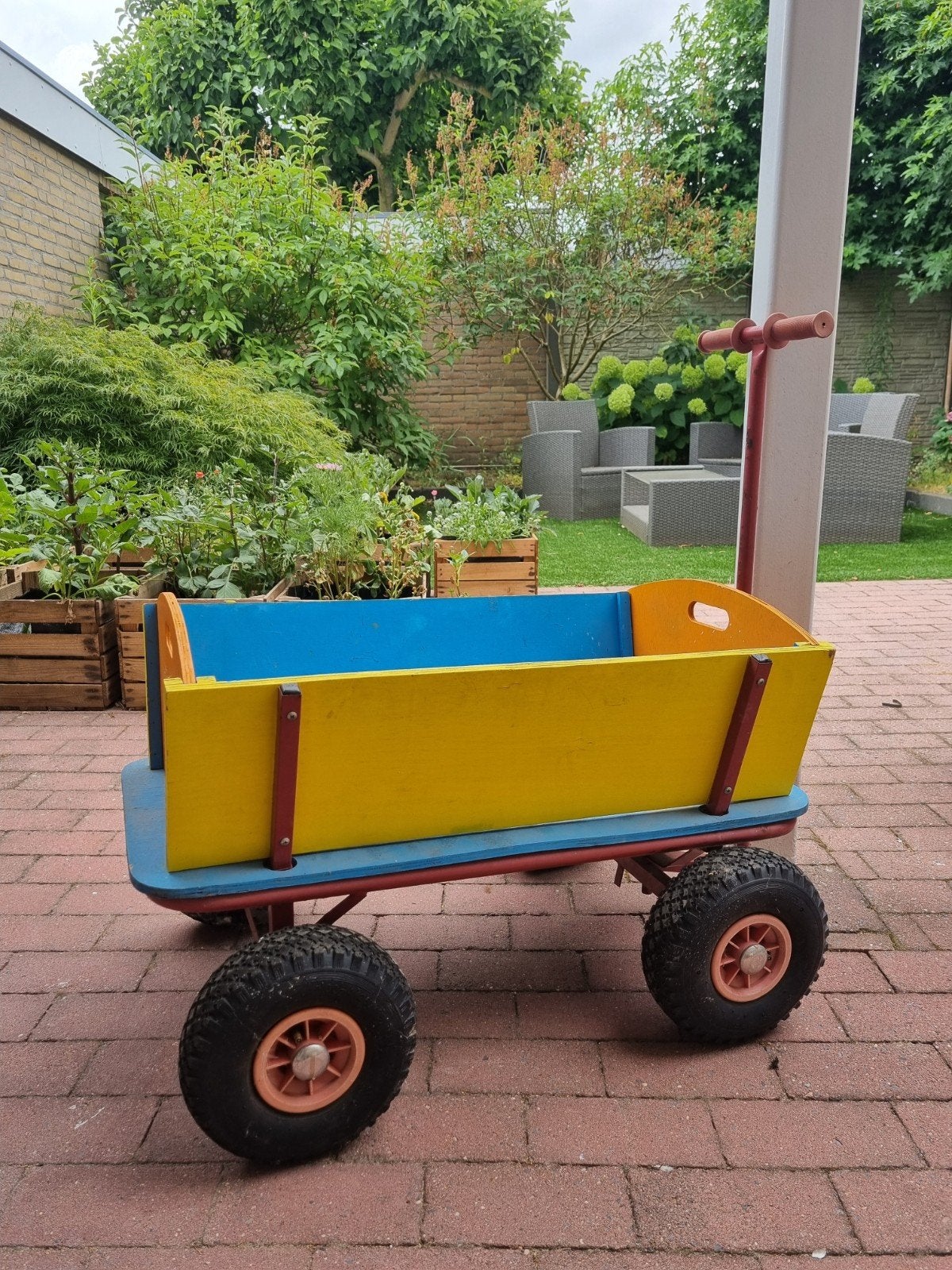 Kleurrijke houten bolderkar voor kinderen, Ophalen, Gebruikt, Duwvoertuig