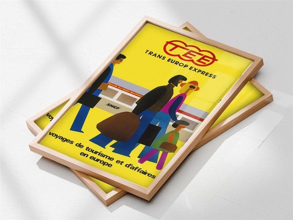 TRANS EUROP EXPRESS Trein TEE Affiche Poster SNCF, Verzenden, Nieuw, Tram, Overige typen