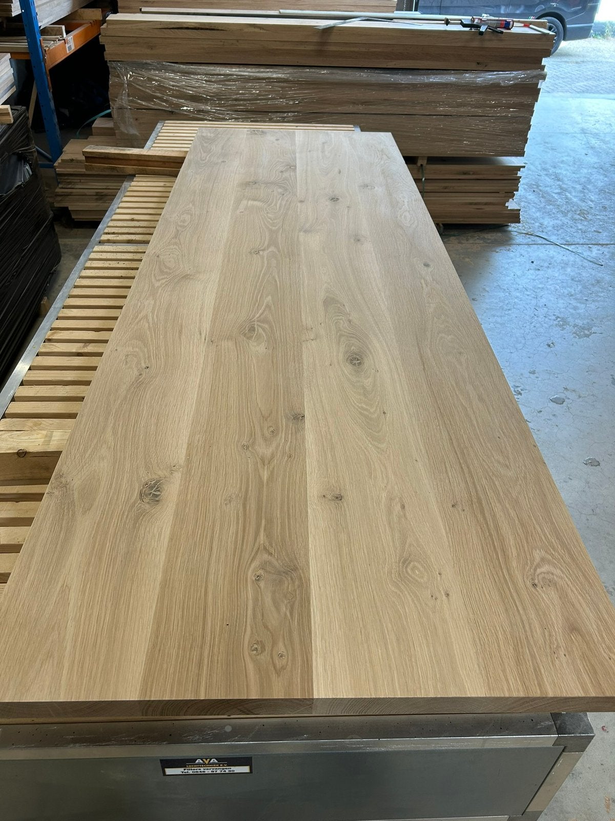 Eiken bladen, tafels, panelen op maat te koop 20/55 mm dik, 20 tot 50 mm, Richwoods., Nieuw, Ophalen of Verzenden