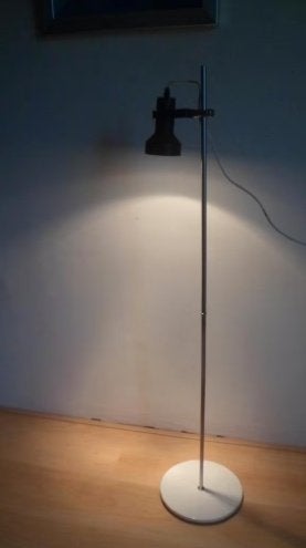 Vintage vloerlamp leeslamp spot staande lamp chroom 120 cm, Antiek en Kunst, Verstelbaar, 120 cm, Ophalen of Verzenden, Metaal