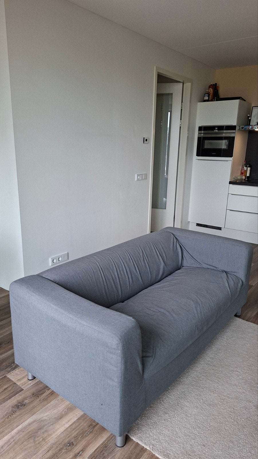Ikea KLIPPAN bank met grijze hoes - gratis af te halen, Ophalen, Gebruikt, 150 tot 200 cm, Tweepersoons