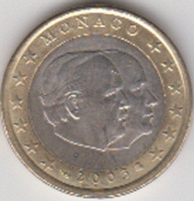 Monaco 1 euro Rainier III 2003 UNC in munthouder, Ophalen of Verzenden, Monaco, 1 euro, Losse munt